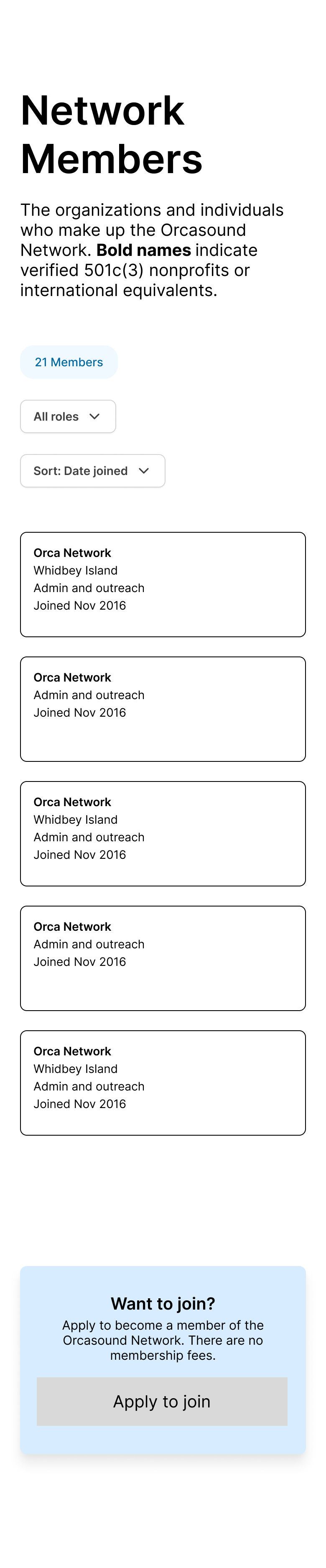 Member directory mobile